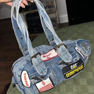 Urban Outfitters Light Blue Denim Patch Mini Bag